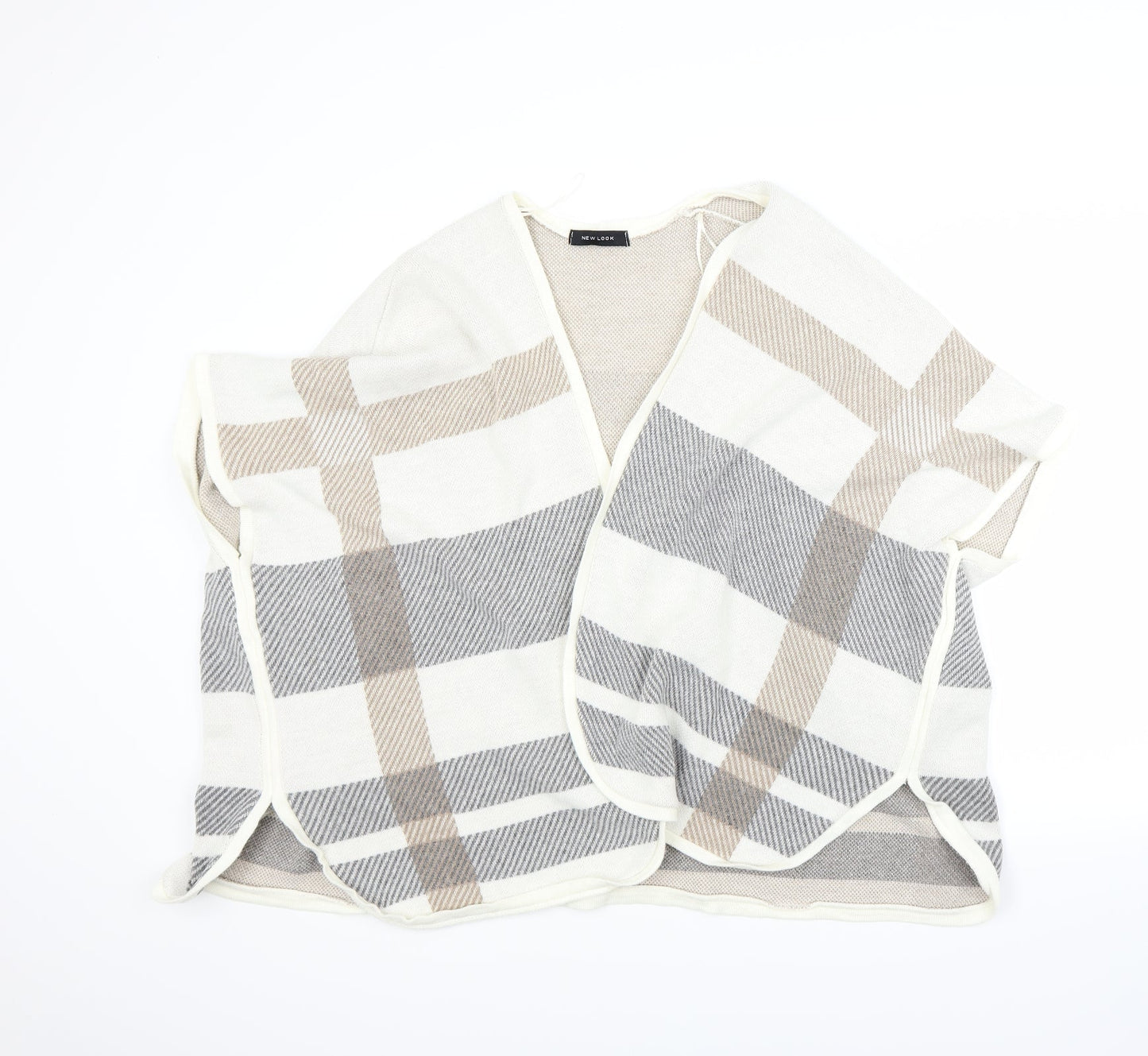 New Look Womens White Check  Wrap Jumper One Size