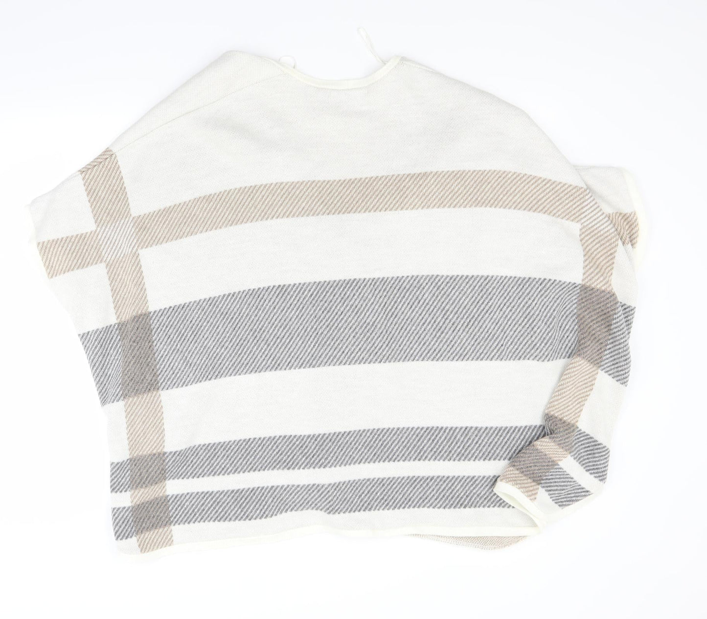 New Look Womens White Check  Wrap Jumper One Size