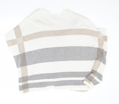 New Look Womens White Check  Wrap Jumper One Size