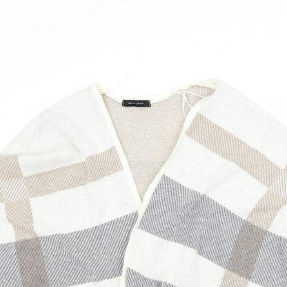 New Look Womens White Check  Wrap Jumper One Size