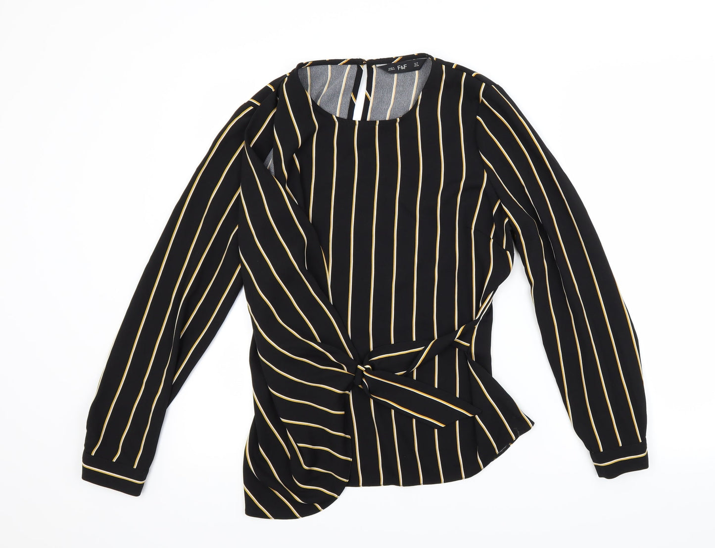 Womens UK Size 10 F&F Black Basic Blouse