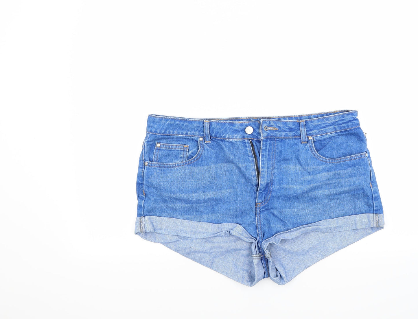 Topshop Womens Blue   Cut-Off Shorts Size 34 in