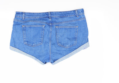 Topshop Womens Blue   Cut-Off Shorts Size 34 in
