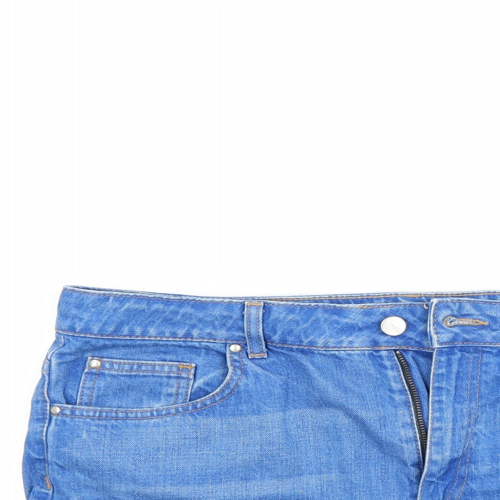Topshop Womens Blue   Cut-Off Shorts Size 34 in