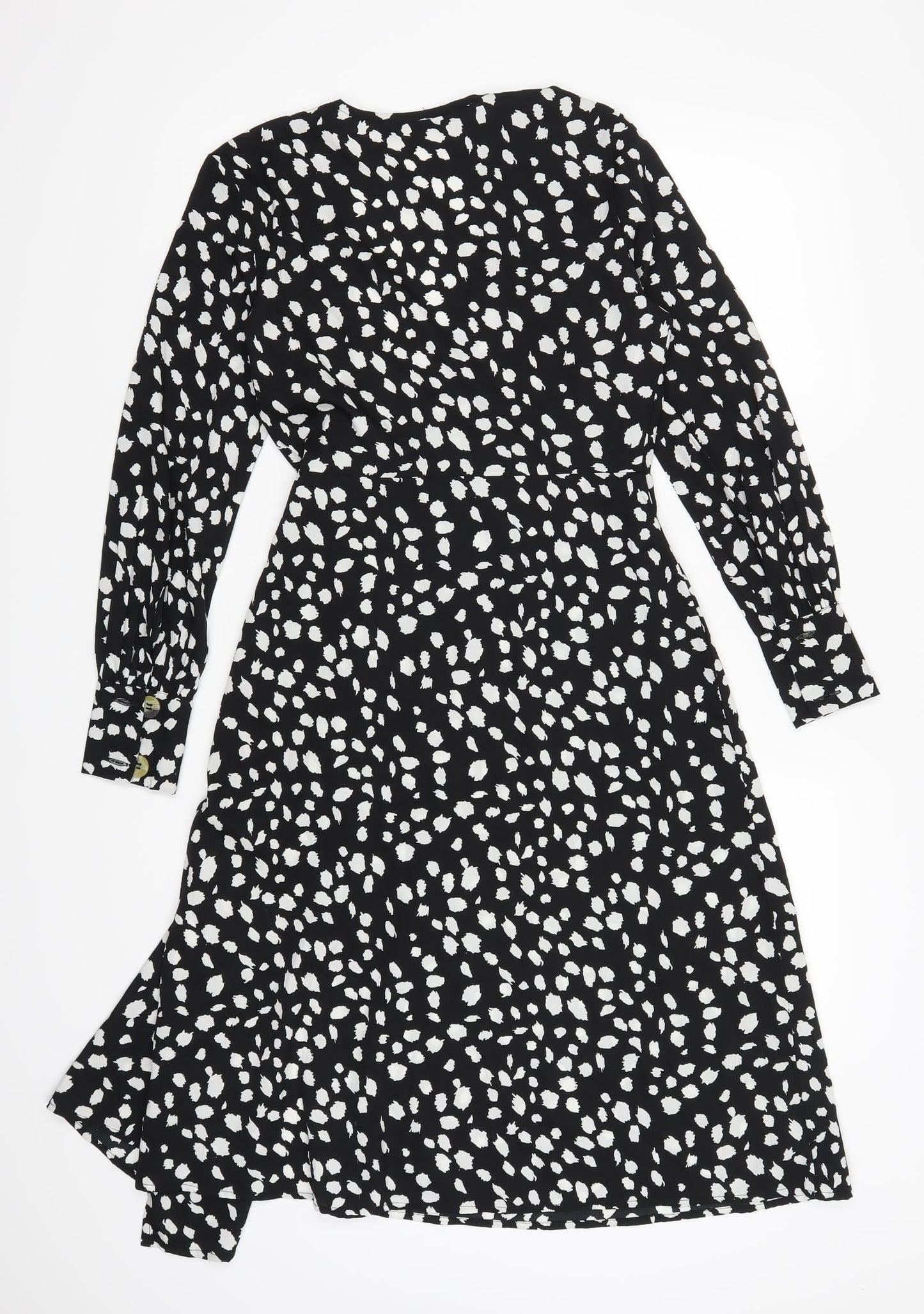 Boohoo Womens Black Polka Dot  A-Line  Size 4