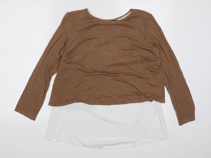 Womens UK Size 14 Dorothy Perkins Brown Basic T-Shirt