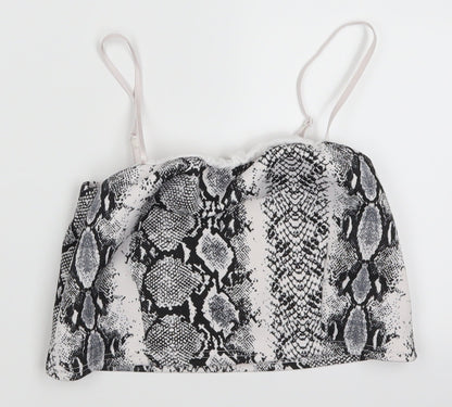 Cameo Rose Womens Grey Animal Print  Cropped Tank Size 10