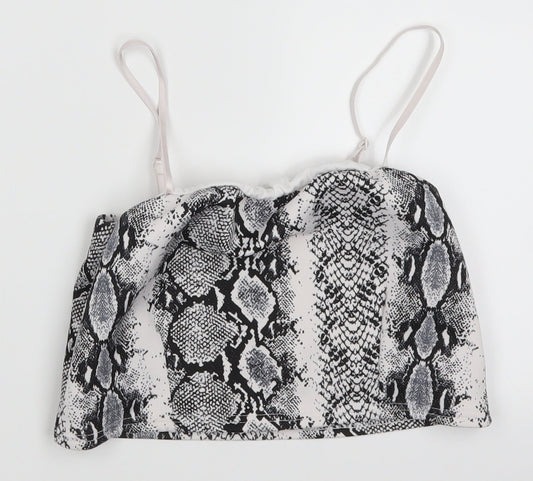 Cameo Rose Womens Grey Animal Print  Cropped Tank Size 10