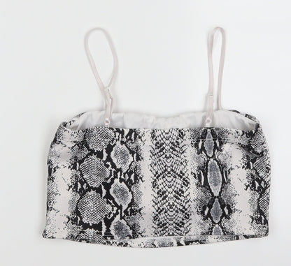 Cameo Rose Womens Grey Animal Print  Cropped Tank Size 10