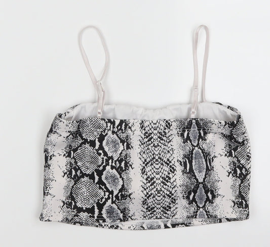 Cameo Rose Womens Grey Animal Print  Cropped Tank Size 10