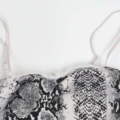 Cameo Rose Womens Grey Animal Print  Cropped Tank Size 10