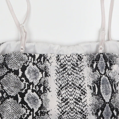 Cameo Rose Womens Grey Animal Print  Cropped Tank Size 10