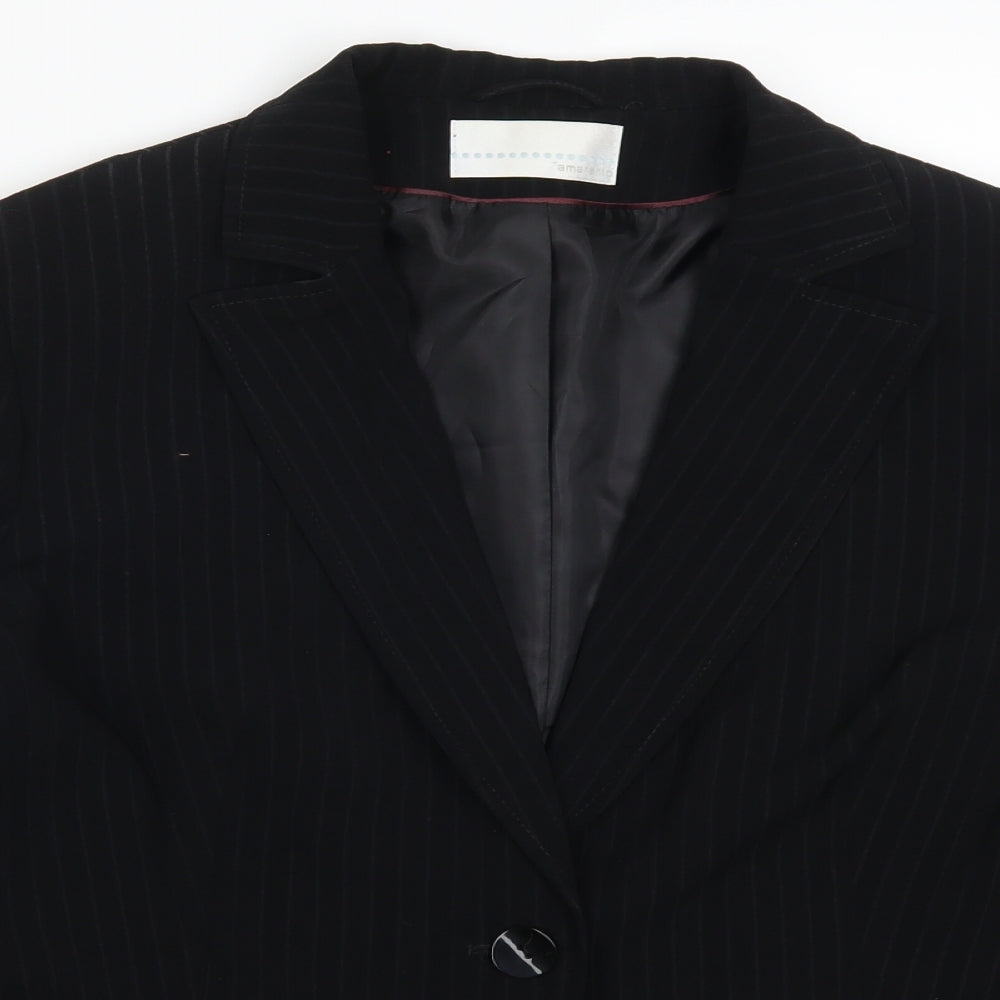 Womens UK Size 18 AMARANTO Regular Black Suit Jacket