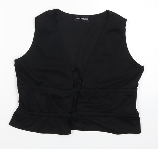 Pretty Little Thing Womens Black   Basic Tank Size 4
