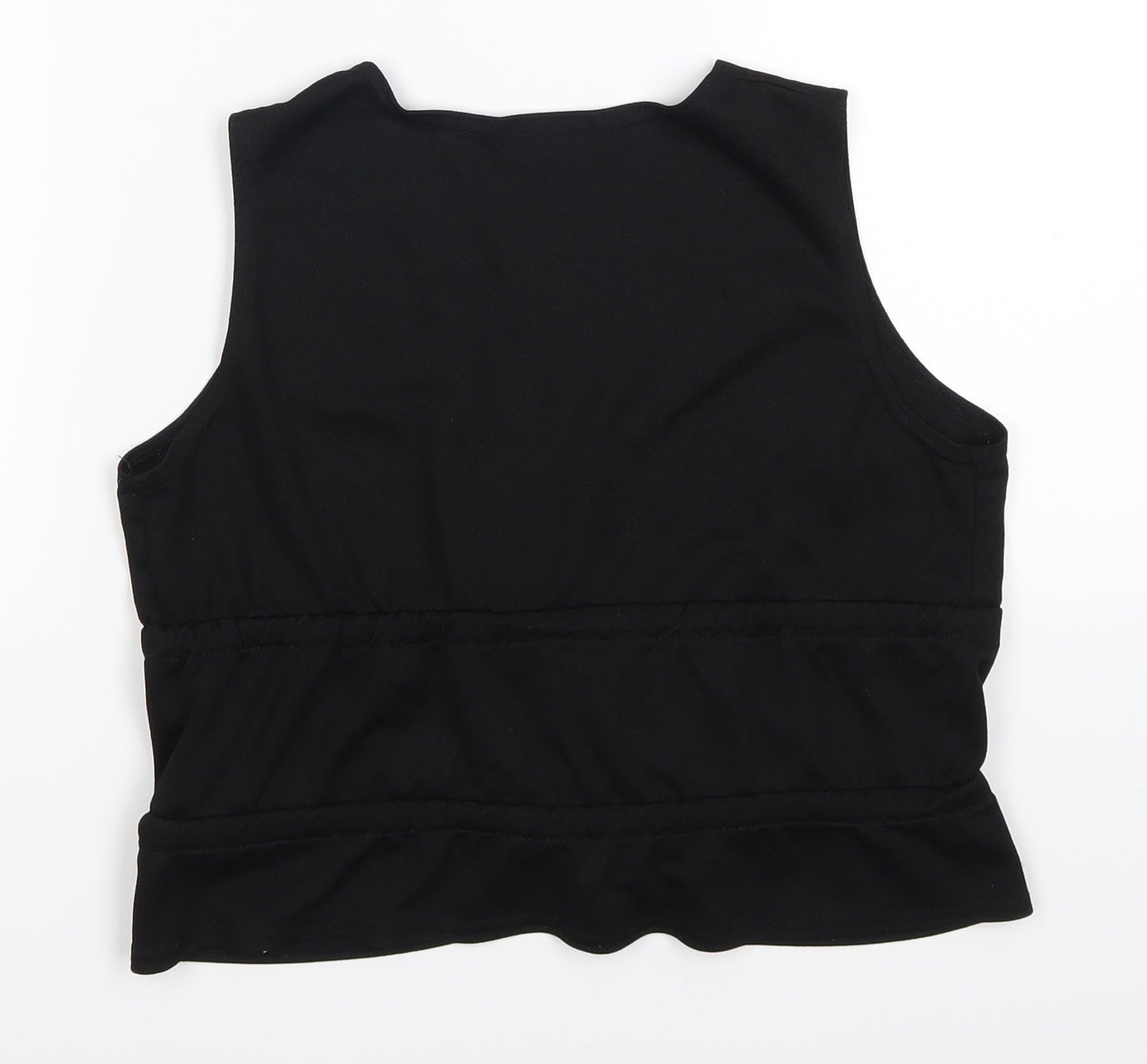 Womens UK Size 4 Pretty Little Thing Black Basic Tank