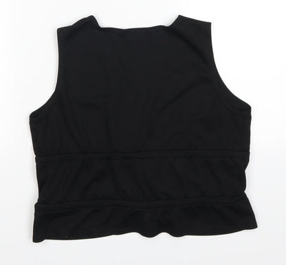 Womens UK Size 4 Pretty Little Thing Black Basic Tank