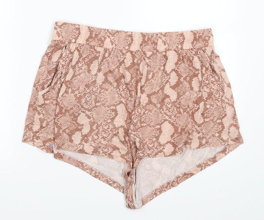 H&M Womens Pink Animal Print  Mom Shorts Size M
