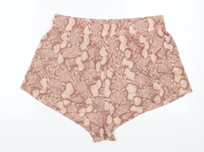 H&M Womens Pink Animal Print  Mom Shorts Size M