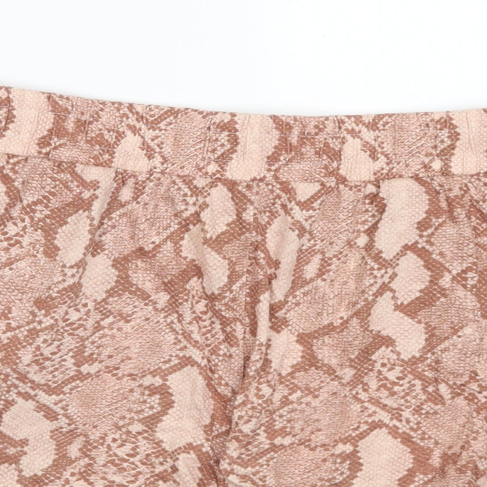 H&M Womens Pink Animal Print  Mom Shorts Size M