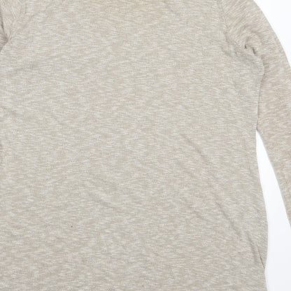 Womens UK Size 12 River Island Beige Basic T-Shirt