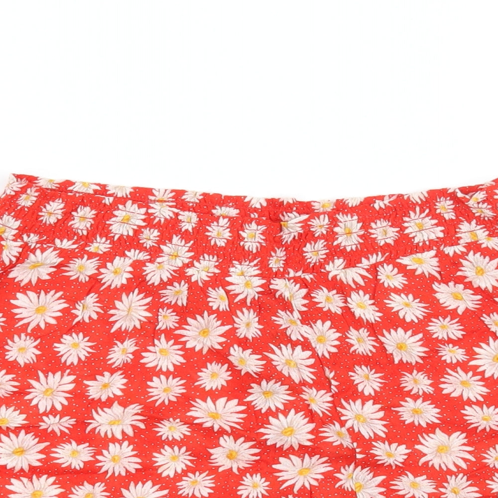 Monki Womens Red Floral  Culotte Shorts Size S