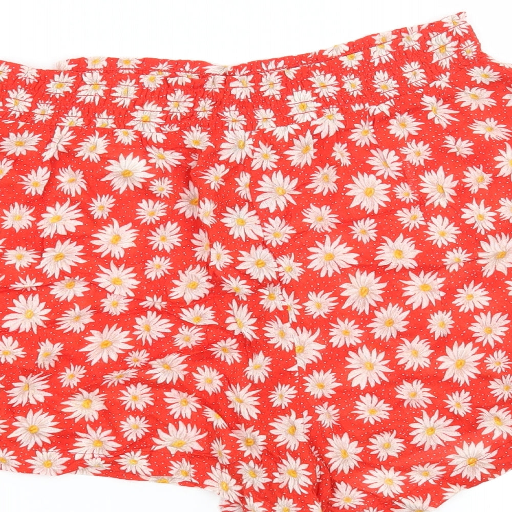 Monki Womens Red Floral  Culotte Shorts Size S