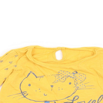 Matalan Girls Yellow   Basic T-Shirt Size 9-12 Months  - Lovely Cute