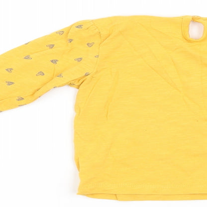 Matalan Girls Yellow   Basic T-Shirt Size 9-12 Months  - Lovely Cute