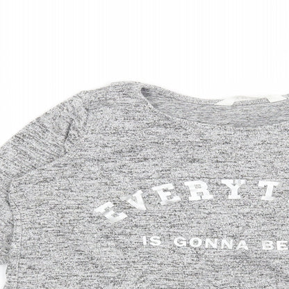 H&M Girls Grey   Pullover Sweatshirt Size 11-12 Years  - Everything is going to be fine