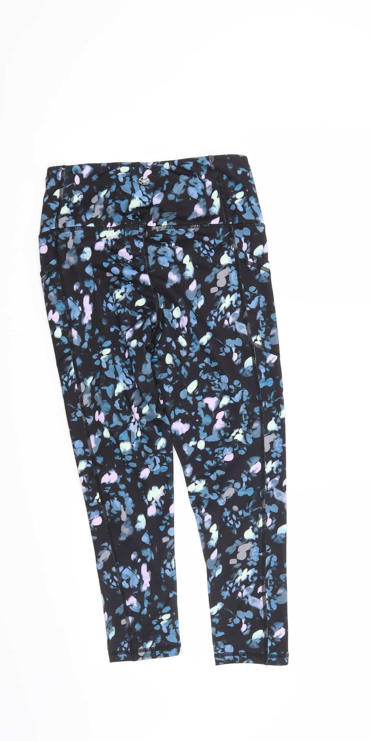Gaiam Womens Black Geometric  Capri Leggings Size S L22 in