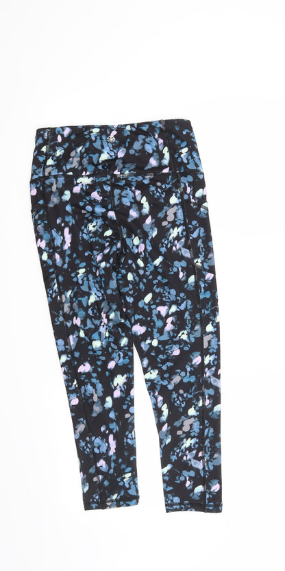 Gaiam Womens Black Geometric  Capri Leggings Size S L22 in