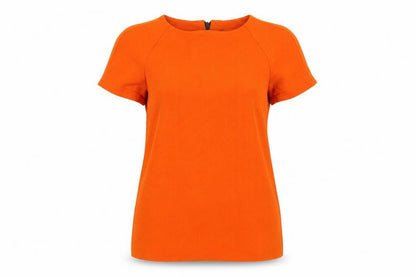 Womens UK Size 8 Topshop Orange Basic Blouse
