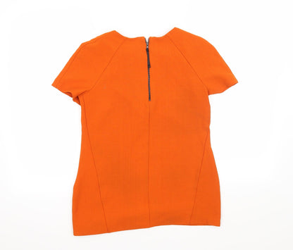 Womens UK Size 8 Topshop Orange Basic Blouse