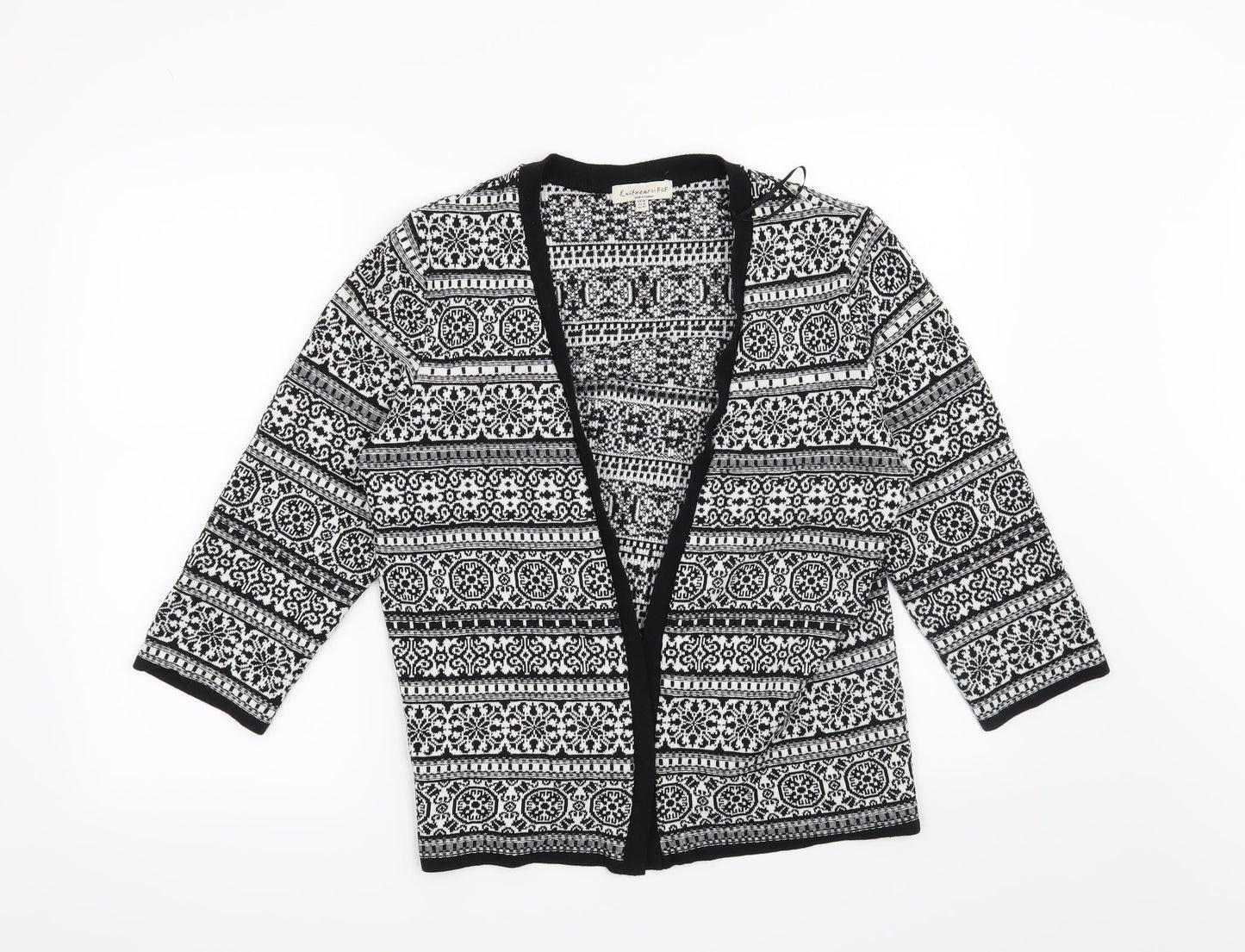 F&F Womens Black Geometric  Cardigan Jumper Size 14