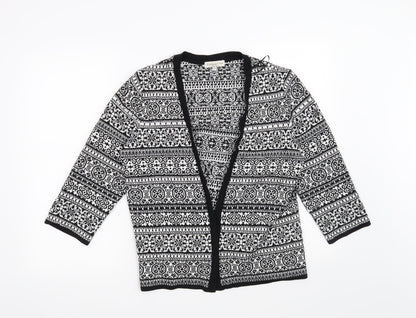 F&F Womens Black Geometric  Cardigan Jumper Size 14