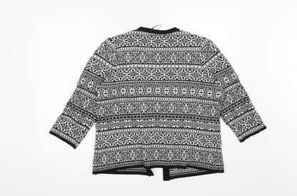 F&F Womens Black Geometric  Cardigan Jumper Size 14