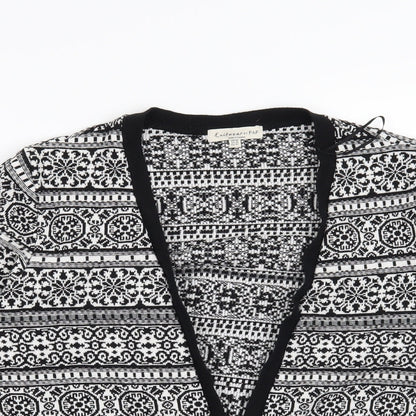 F&F Womens Black Geometric  Cardigan Jumper Size 14