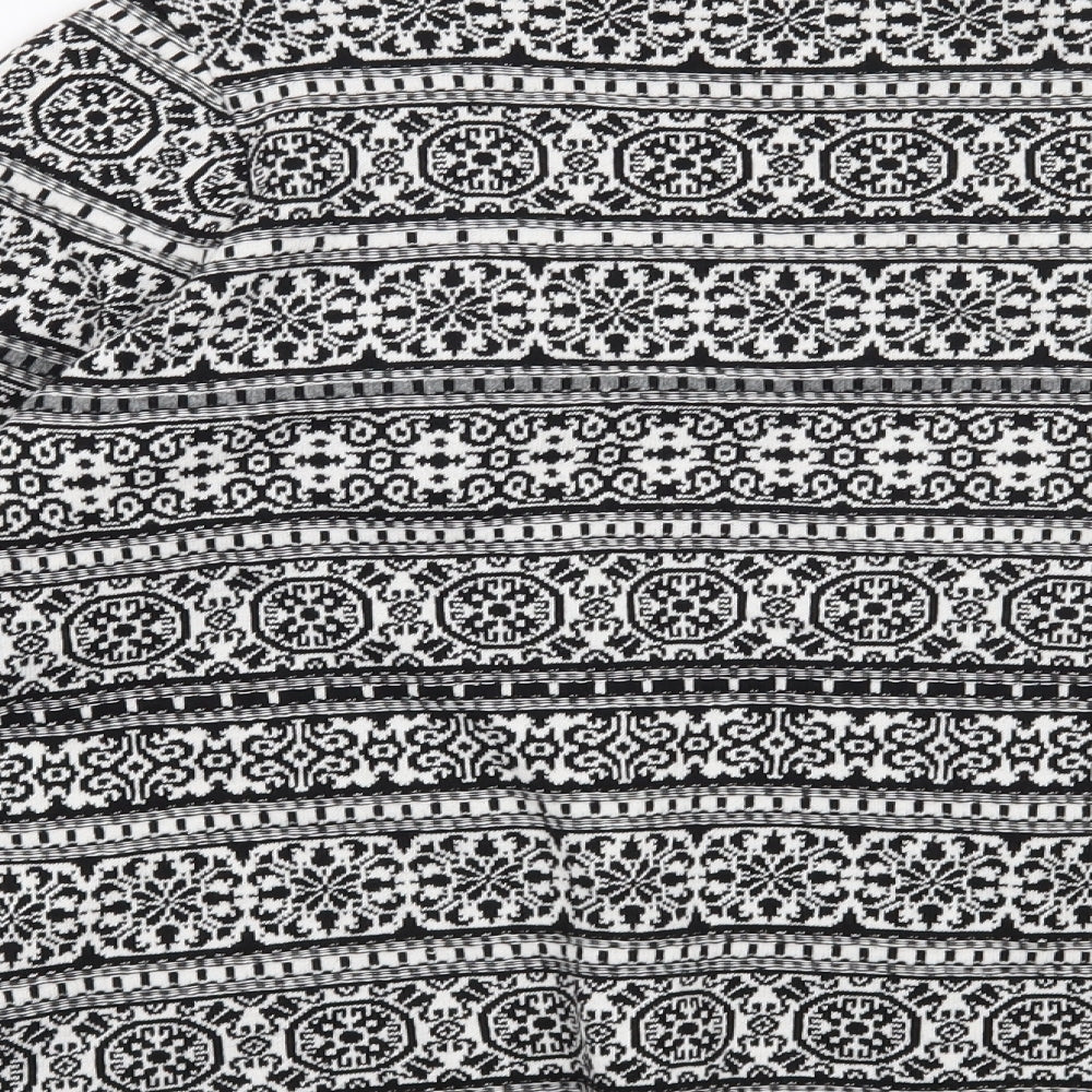 F&F Womens Black Geometric  Cardigan Jumper Size 14