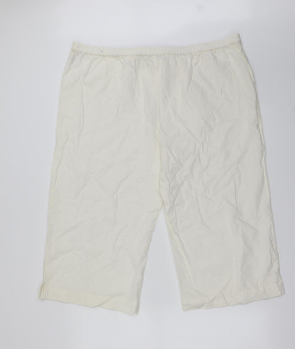 Preworn Womens Ivory   Cropped Trousers Size 34 in L20 in