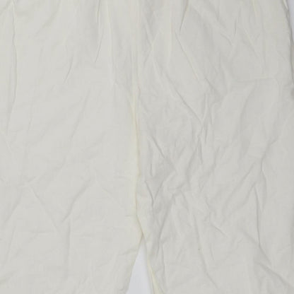 Preworn Womens Ivory   Cropped Trousers Size 34 in L20 in