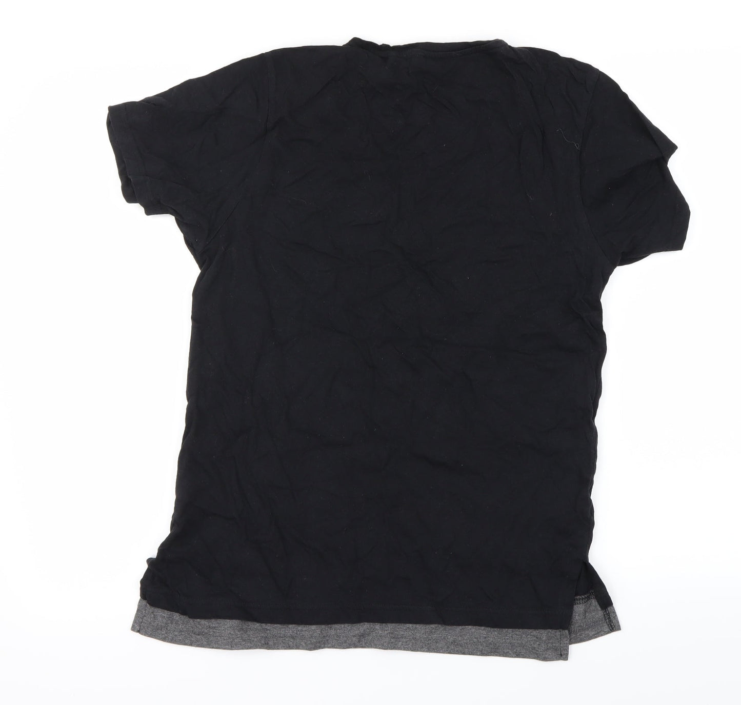 Womens UK Size S Cedar Wood State Black Basic T-Shirt