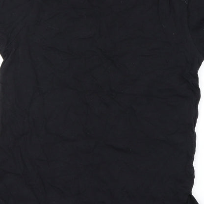 Womens UK Size S Cedar Wood State Black Basic T-Shirt