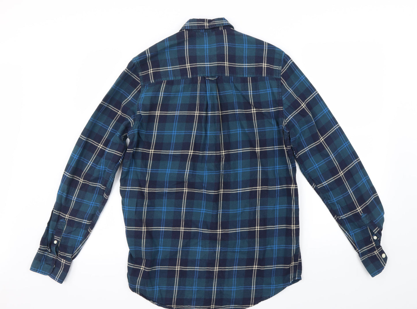 Topman Mens Blue Check   Button-Up Size S