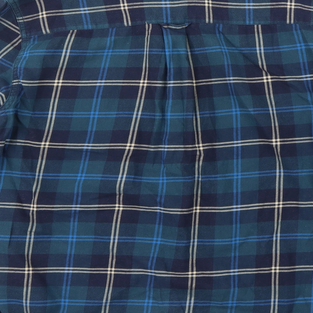 Topman Mens Blue Check   Button-Up Size S