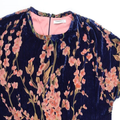 Glamorous Womens Blue Floral  Shift  Size M