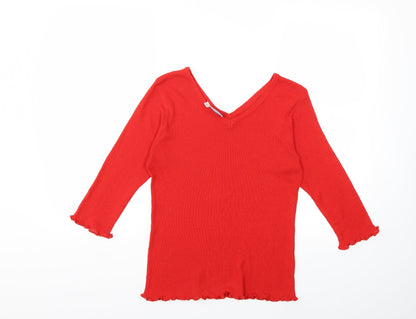 Greenvillage Womens Red  Knit Pullover Jumper Size XL
