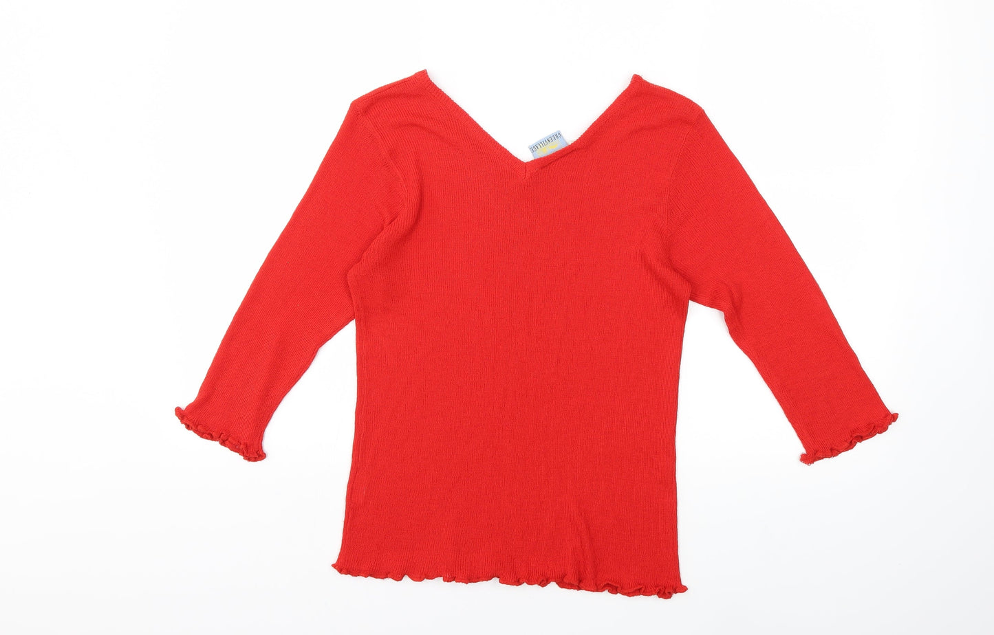 Greenvillage Womens Red  Knit Pullover Jumper Size XL