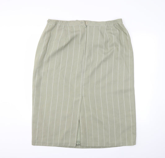 Bonmarché Womens Green Striped  Straight & Pencil Skirt Size 24