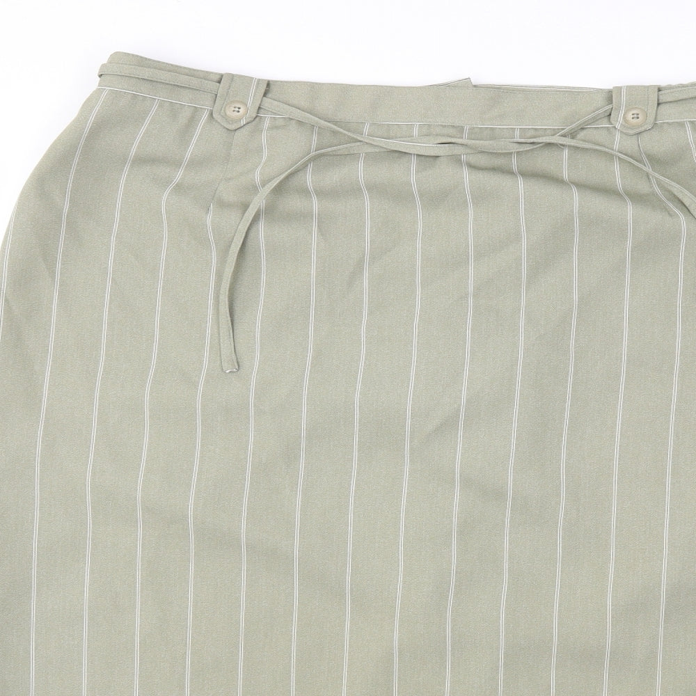 Bonmarché Womens Green Striped  Straight & Pencil Skirt Size 24