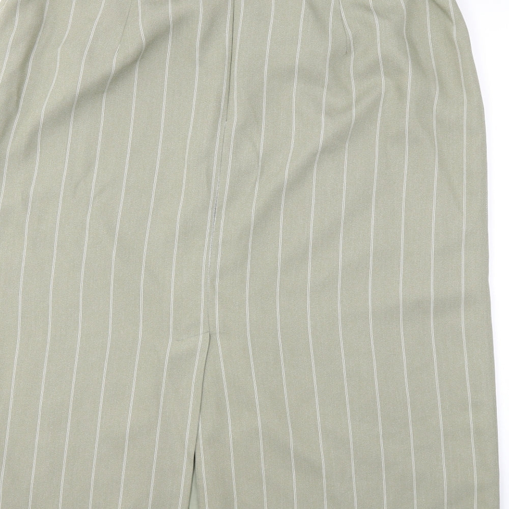 Bonmarché Womens Green Striped  Straight & Pencil Skirt Size 24